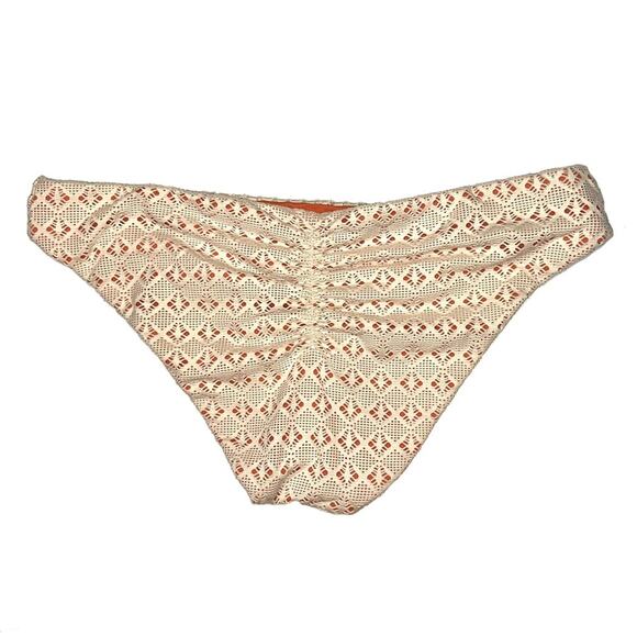 NWOT Becca Crochet Lace Cream Orange Bikini Bottom XL - Picture 2 of 5